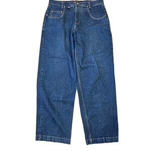 Kani Jeans Mens 36 Blue Denim Straight Leg Hip Hop Streetwear Jeans